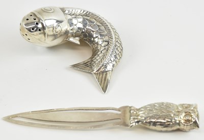 Lot 778 - A hallmarked silver pepperette in the form of...