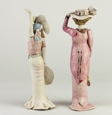 Lot 282 - HILARY BROCK (born 1933); two porcelain...