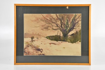 Lot 819 - FRED LAWSON; watercolour, rural landscape,...