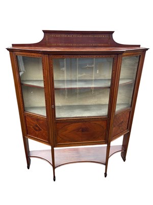 Lot 182 - An Edwardian crossbanded display cabinet on...