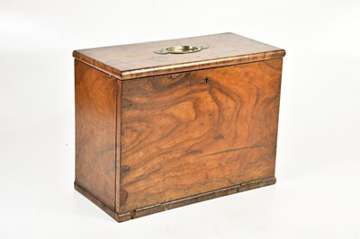 Lot 555 - A 19th century walnut writing box, inscribed...