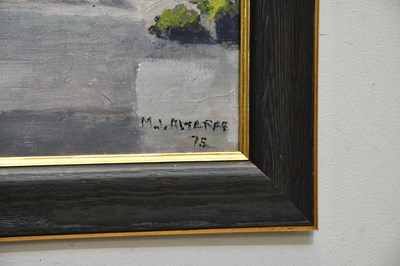 Lot 905 - JOY ALTARAS; oil on board, Middle Eastern...