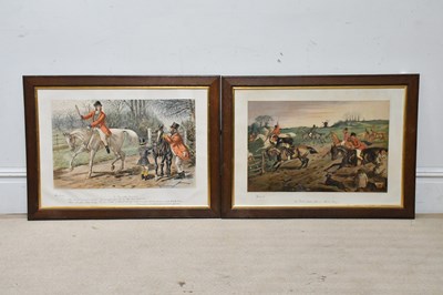 Lot 802 - JOHN LEECH; a pair of hunting prints, 'A...