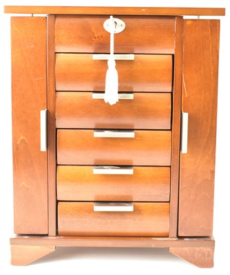 Lot 925 - A modern tabletop jewellery chest with opening...