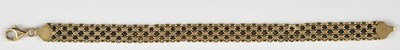 Lot 853 - A 9ct gold flat three row star link bracelet...