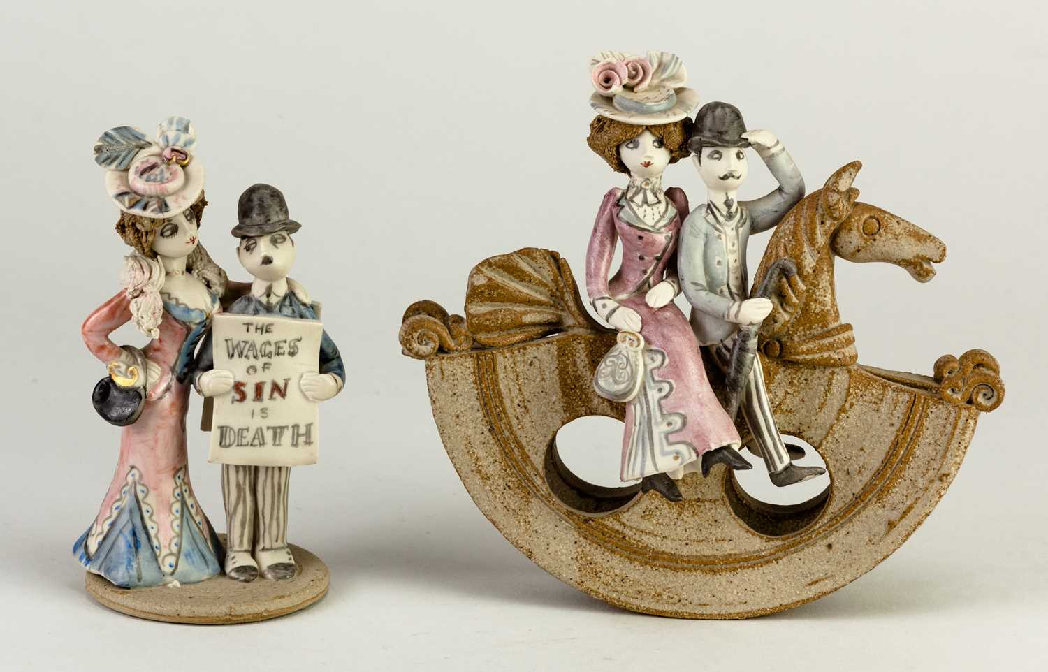 Lot 278 - HILARY BROCK (born 1933); porcelain figures of...