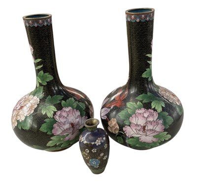 Lot 745 - A pair of modern Chinese cloisonné enamel...