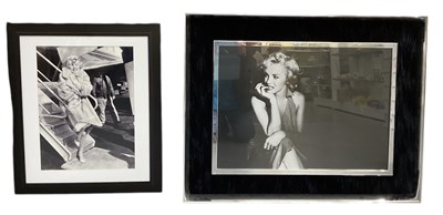 Lot 358 - A large modern chrome and velvet framed...