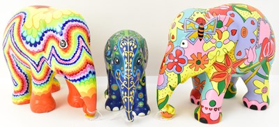 Lot 374 - ELEPHANT PARADE; three 2012 art decorated...