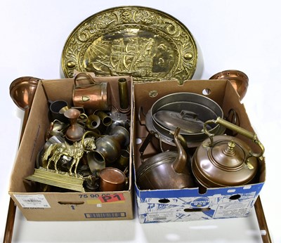 Lot 280 - A collection of mostly copperwares, including...