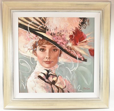 Lot 232 - MARK SPAIN; oil on canvas, 'Audrey Hepburn...