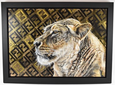 Lot 243 - HAYLEY GOODHEAD; oil on canvas, 'Fendi Fur',...