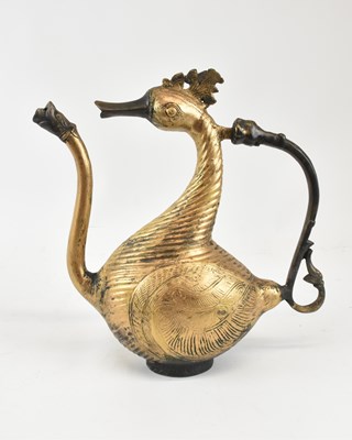 Lot 1045 - A 19th century Indian gilt bronze teapot...