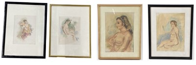 Lot 164 - ATTRIBUTED TO LEON UNDERWOOD; a crayon and...