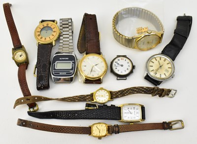 Lot 1043 - Nine lady's and gentleman's wristwatches on...