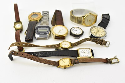 Lot 1043 - Nine lady's and gentleman's wristwatches on...