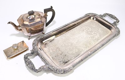 Lot 2565 - A hallmarked silver blotter, Birmingham 1939,...