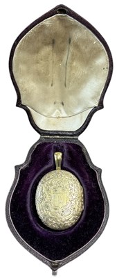 Lot 900A - A Victorian gold coloured metal double oval...