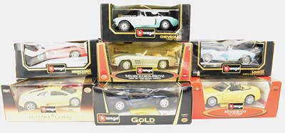 Lot 556 - BURAGO; seven boxed diecast vehicles...