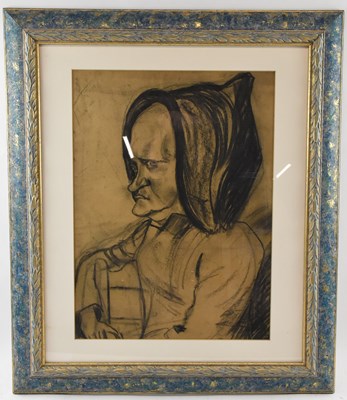 Lot 234 - ATTRIBUTED TO FRANK MCFADDEN; a charcoal...