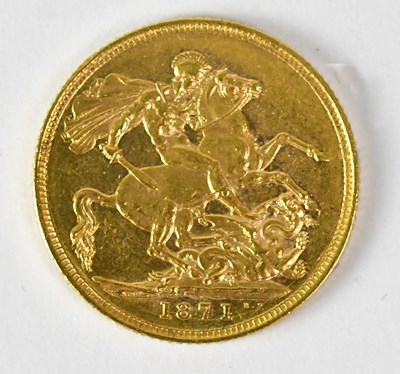 Lot 705 - A Victorian full sovereign, 1871.