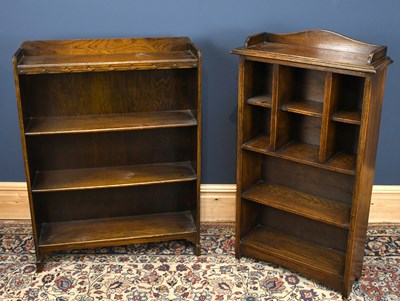 Lot 2901 - Two 1920s oak bookcases, the taller height...