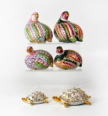 Lot 218 - Four Chinese porcelain models of partridges,...