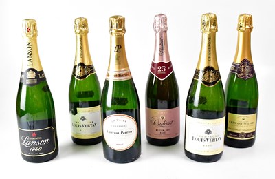 Lot 485 - Six bottle of champagne comprising Lanson...