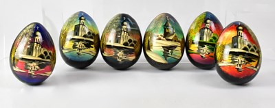 Lot 336 - A collection of Russian hand-painted lacquered...