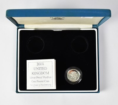 Lot 569 - A 2000 Piedfort silver proof £1 coin, 19g,...