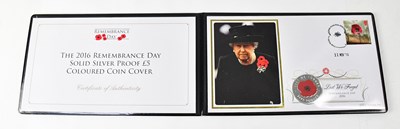 Lot 541 - A 2016 silver proof 'Remembrance Day' coloured...