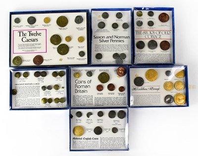 Lot 530 - Seven cased sets of replica ancient coins,...