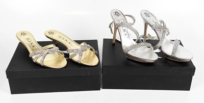 Lot 879 - GINA; a pair of unused and unworn Rox silver...