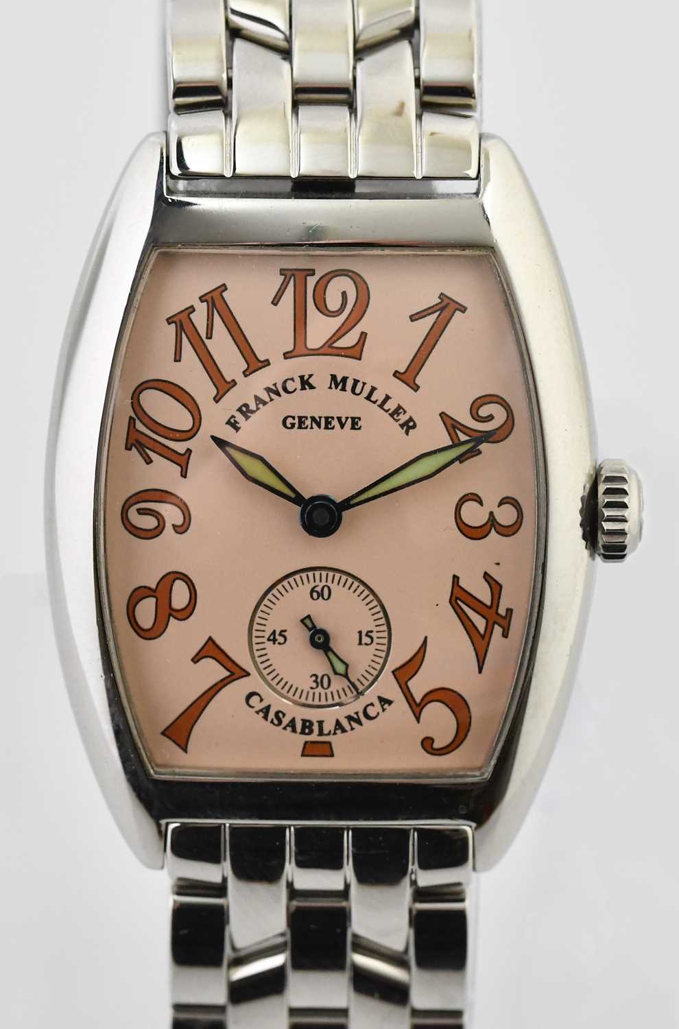 Lot 31 - FRANCK MULLER; a stainless steel 'Casablanca'...