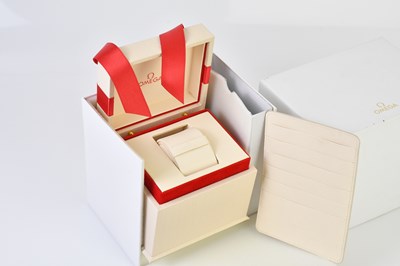Lot 10 - OMEGA; five watch boxes including two with...