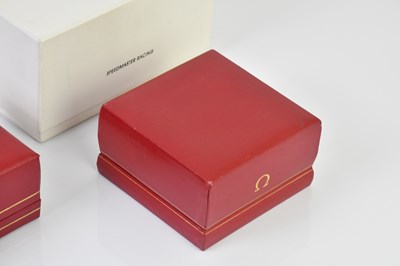 Lot 10 - OMEGA; five watch boxes including two with...