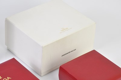 Lot 10 - OMEGA; five watch boxes including two with...