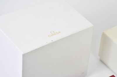 Lot 10 - OMEGA; five watch boxes including two with...