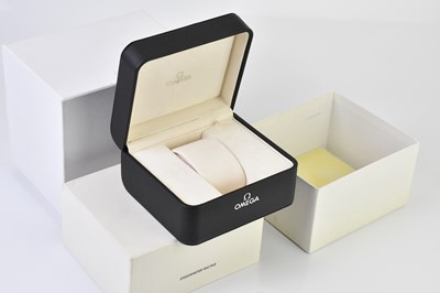 Lot 10 - OMEGA; five watch boxes including two with...