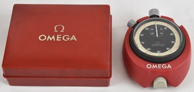 Lot 1620 - OMEGA; a mid 20th century cased stopwatch, the...