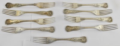 Lot 1116 - A set of nine 800 grade silver Kings pattern...