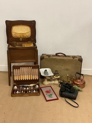 Lot 20 - Collectors' items, including an oak sewing box,...