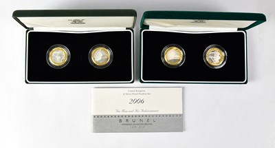 Lot 643 - A two £2 coin Piedfort silver proof...