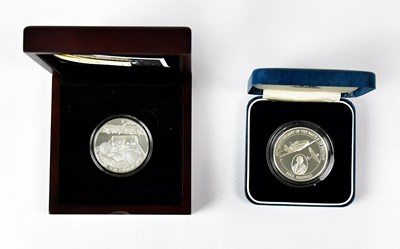 Lot 605 - A silver proof Alderney commemorative £5 coin,...