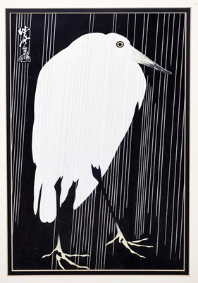 Lot 2269 - A Japanese woodblock print of crane, 34.5 x...