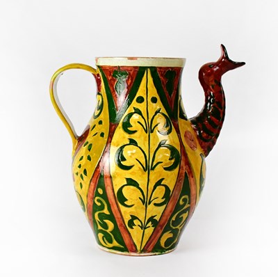 Lot 235 - DELLA ROBBIA; a 'Dragon' jug of yellow ground,...