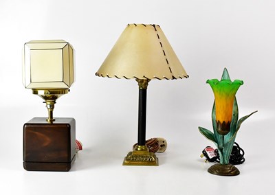 Lot 173 - Three table lamps comprising an example with...