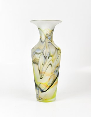 Lot 274 - A Murano-style frosted glass vase with veined...