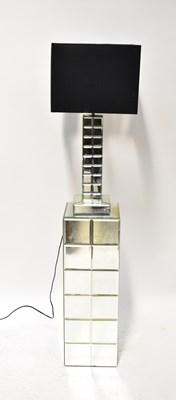 Lot 168 - A mirrored mosaic table lamp on square base,...