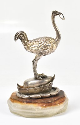 Lot 1074 - A 19th century novelty hallmarked silver cover finial modelled as an ostrich